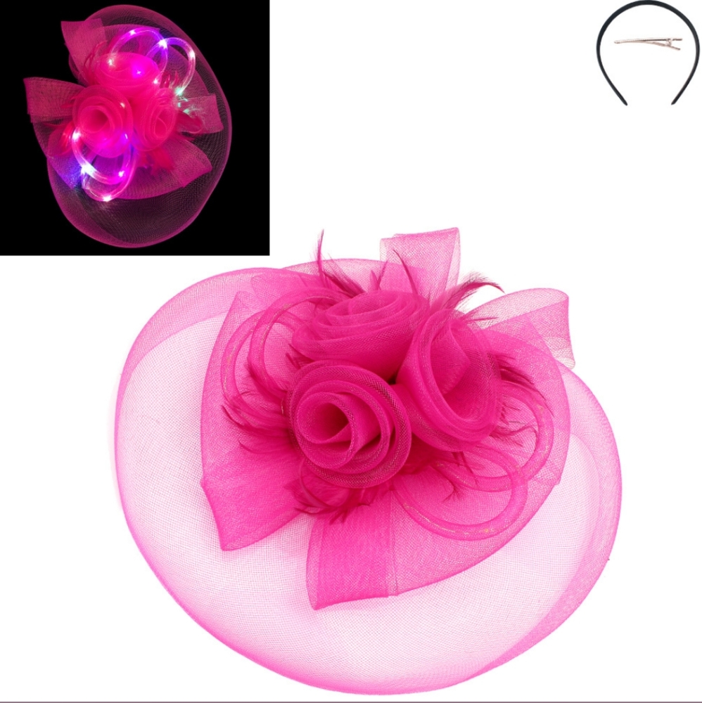 Beautiful Unique LED Fascinator Kentucky Derby Mardi Gras Tea Cocktail Party
